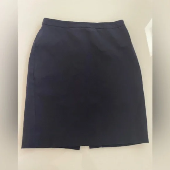 J Crew Dark Navy Blue Zip Up A Line Floral Print Short Mini Skirt Size